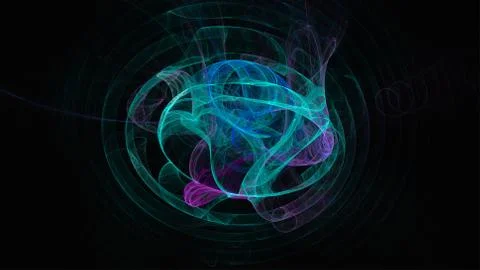 Abstract chaotic green pattern on a dark background Stock Illustration