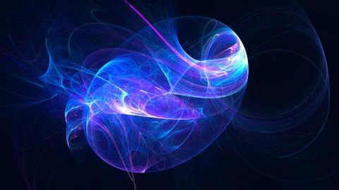 Abstract chaotic neon pattern on a dark background Stock Illustration