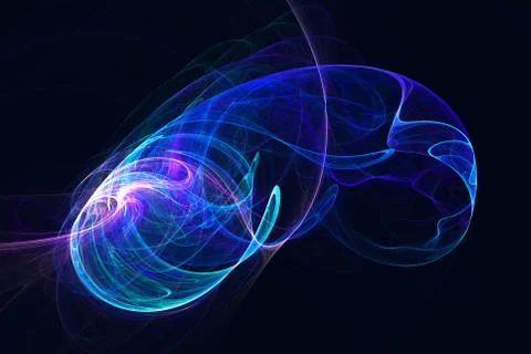 Abstract chaotic neon pattern on a dark background Illustrazione stock