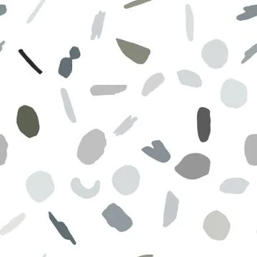 Abstract chaotic shapes and elements seamless pattern. Stock Illustration