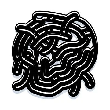 Abstract chaotic tangled lines creating complex composition Stock Illustration