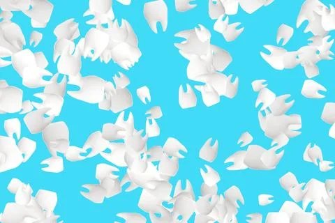 Abstract Chaotic Teeth Background on Blue 스톡 사진