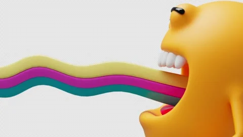 Abstract character burping a rainbow. Allegory ha a child's mood. video has a Stock Footage 240341941