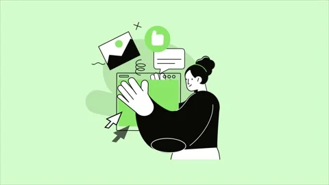  Abstract Character Developing User Interface 2D Animation. Stock Footage 219956687