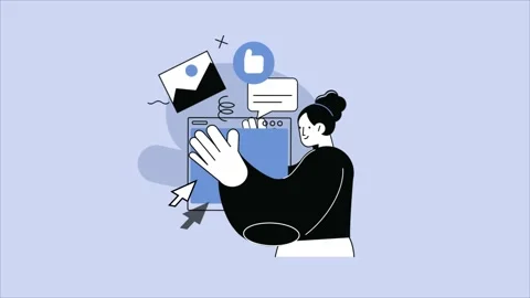  Abstract Character Developing User Interface 2D Animation. Stock Footage 219956691