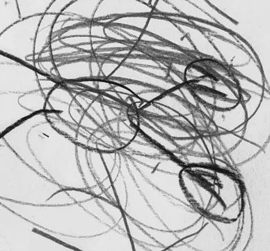 Abstract charcoal pencil scribble texture with chaotic circular strokes on .. Stock Illustration