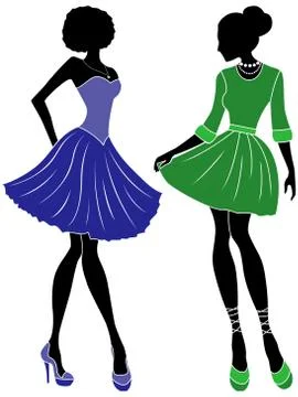 Abstract charming ladies Stock Illustration