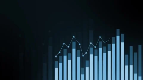 Abstract chart with bar graph and line graph showing business data trend an.. Stock-Footage 337266568