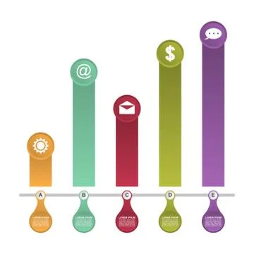 Abstract Chart Graph Business Infographic Design Template Presentation Illustrazione stock