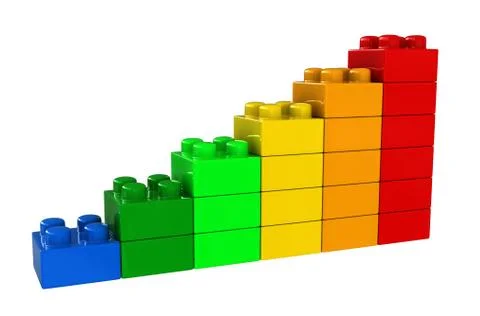 Abstract chart from plastic building blocks Stock Illustration
