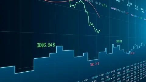 Abstract charts, graphs, lines and stock market data. Stock-Footage 309796981
