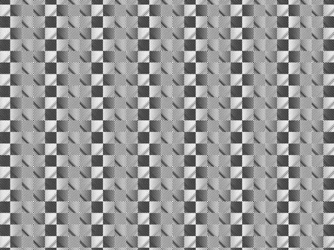 Abstract check pixel seamless pattern in black and white Stock Illustration