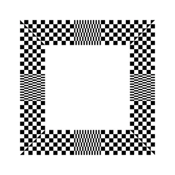 Abstract checker pattern frame with black and white square vector イラスト素材
