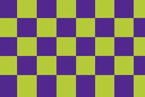 Abstract checkerboard pattern in yellow green and purple Stock Illustration