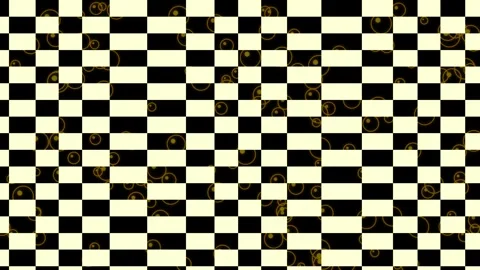 Abstract checkered background with golden spirals, elegant design Stock Footage 331370596