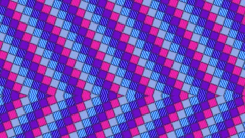 Abstract Checkered Chevron Pattern with Vibrant Pink and Blue Hues Stock-Footage 345651654