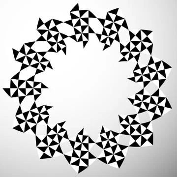 Abstract checkered circular element with edgy, marble like pattern Stock Illustration