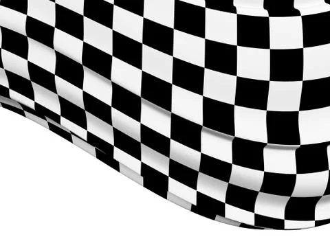Abstract checkered flag. Isolated on white background. 3d render 스톡 일러스트