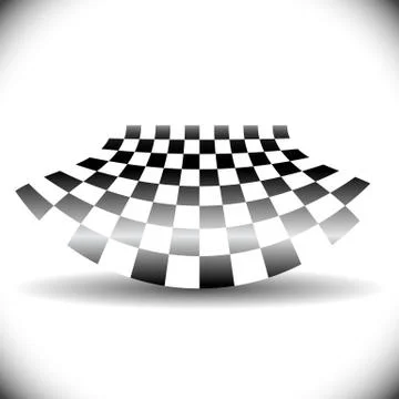 Abstract checkered flag on white with shadow. Stock Illustration