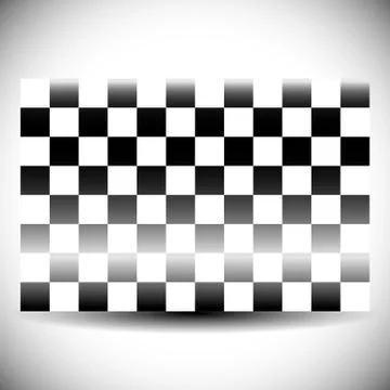 Abstract checkered flag on white with shadow. Stock Illustration