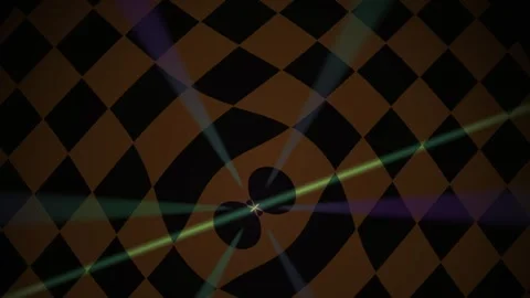 Abstract Checkered Pattern with Colorful Light Rays in Fast Motion Warp Effec Stock Footage 343685140