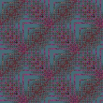 Abstract checkered pattern turquoise violet brown diagonally Stock Illustration