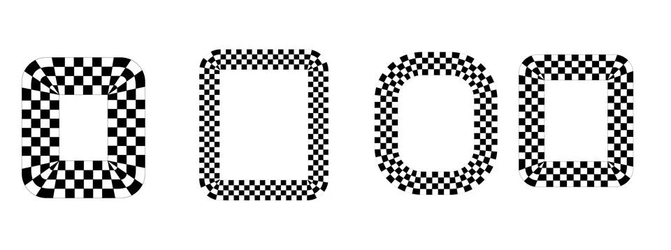 Abstract Checkered Rectangular Frames in Black and White Pattern Ilustração Stock