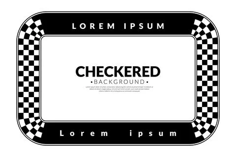 Abstract checkered round frame. Racing concept. Race flag logo. Chess patte.. Stock Illustration