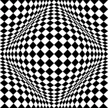 Abstract checkered seamless pattern with 3d salient, protuberant distortion.  Stock Illustration