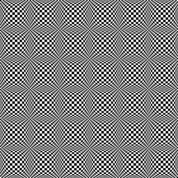 Abstract checkered seamless pattern with 3d salient, protuberant distortion.  Stock Illustration
