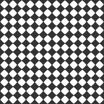 Abstract checkered seamless pattern with black diamonds on white background Illustrazione stock