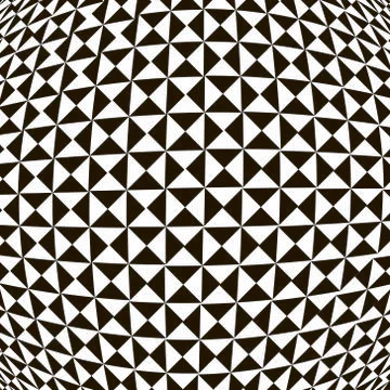 Abstract checkered tile with a distorted drawing in black and white. Backgrou 스톡 일러스트