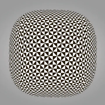 Abstract checkered tile with a distorted drawing in black and white. Backgrou Stock Illustration