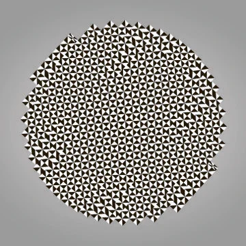 Abstract checkered tile with a distorted drawing in black and white. Backgrou Stock Illustration