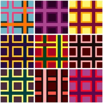 Abstract checkered vibrant colors pattern Illustrazione stock