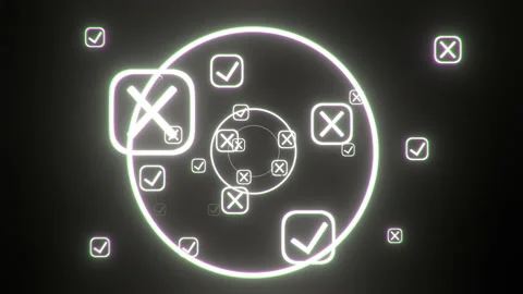 Abstract Checkmark and Cross Background 스톡 동영상 241433415