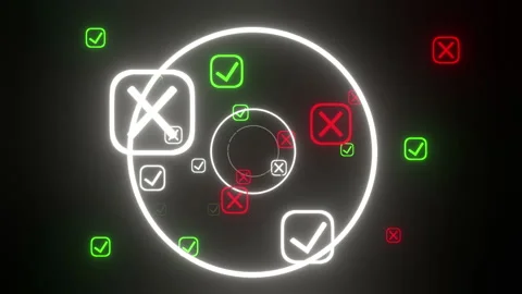 Abstract Checkmark and Cross Background Stock-Footage 242510653