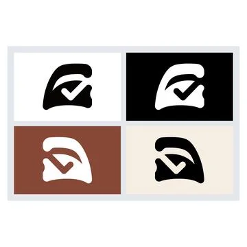 Abstract Checkmark Logo Design Icon Set Stock Illustration