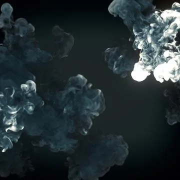 Abstract chemical explosion on dark background 3d rendering illustration Stock Illustration