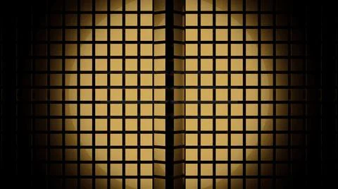 Abstract chequered wall background with a round shaped spotlight. Design Ilustración de archivo