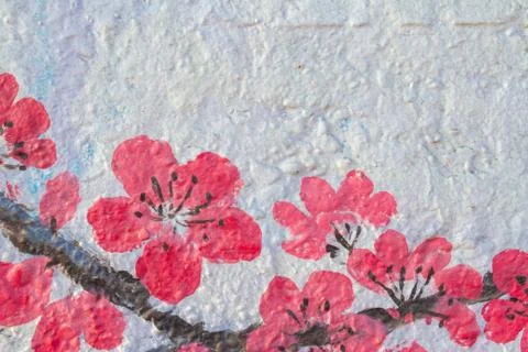 Abstract cherry blossoms in spring bloom Stock Photos