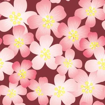 Abstract cherry-flowers background Stock Illustration