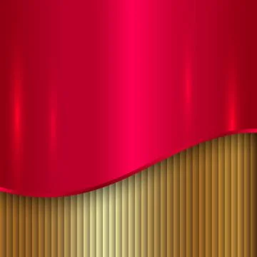 Abstract cherry red and gold metallic background Stock Illustration