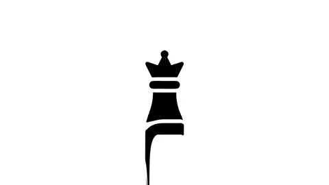 Abstract Chess Queen Icon Transformation on White Background Stock Footage 327761723