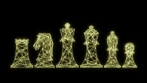 Abstract Chess wireframe polygon black color frame structure Stock Footage 91850742