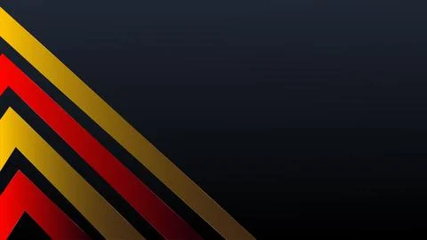 Abstract Chevron Design with Vibrant Red and Golden Gradients on Dark Backg.. Illustrazione stock