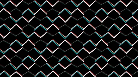 Abstract Chevron Glitch Pattern RGB Split Chromatic Aberration Loop Video stock 344639919