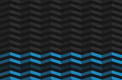 Abstract chevron pattern with blue and dark gray waves Stock Illustration