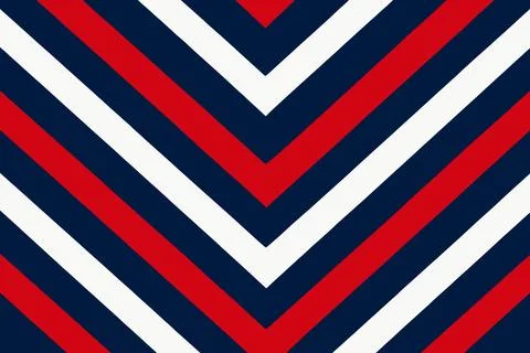 Abstract chevron pattern with red white and blue stripes Stock Illustration