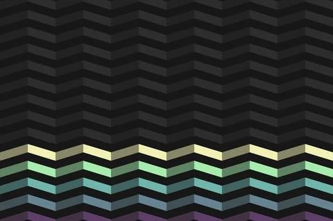 Abstract chevron pattern with subtle color gradient and dark background Illustrazione stock